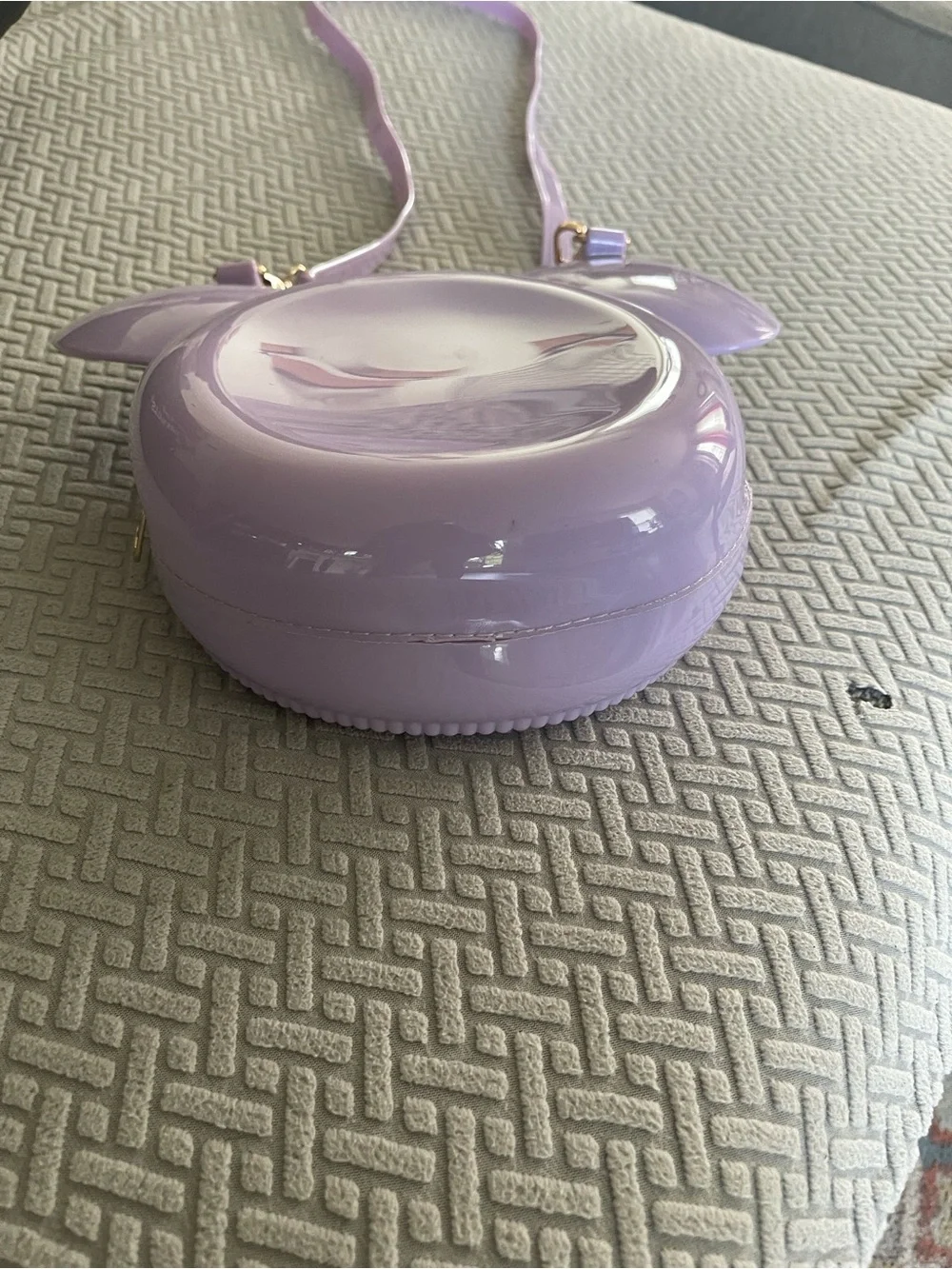 Kids Lilac Beaded Mouse Crossbody Bag